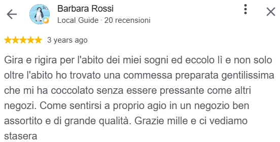 Recensione Google di Barbara Rossi