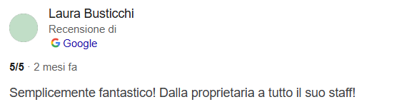 Recensione Google di Laura Busticchi